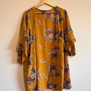 Angie Mustard Floral Kimono